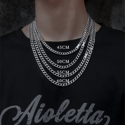 Women's & Men's Style Minimalist Letter Square Plate Clavicle Chain Cold Necklaces