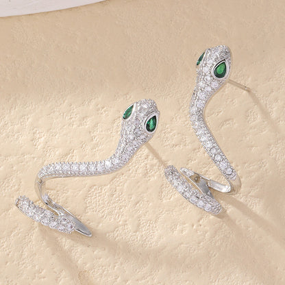 Women's Zirconium Simulated Snakes Full Diamond Trendy Earrings