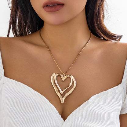 Drawable Wax Line Heart-shaped Simple Metal Necklaces