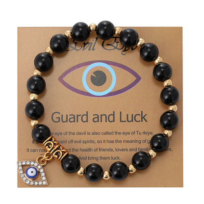 Women's Pink Zebra Stone Devil's Eye Basketball Bracelets