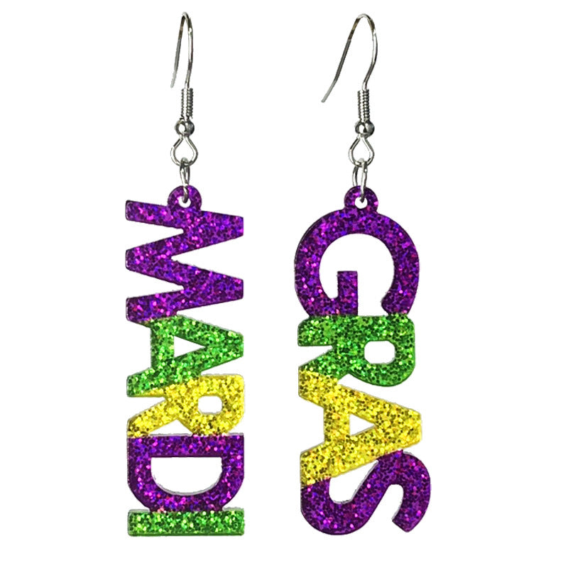 Carnival Shiny Acrylic Simple Party Parade Earrings