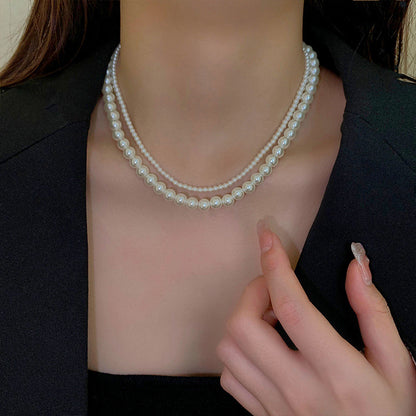 Pearl Female Retro Design Clavicle Chain Necklaces