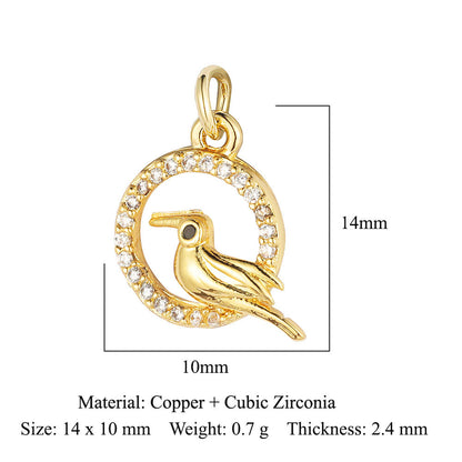 Cat Snake Copper Zircon Ornament Accessories Pendants