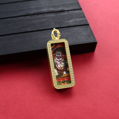 Square Birth Buddha Yellow God Of Wealth Green Tara Pendants