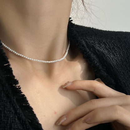 Women's Pearl Twin Sterling Sier Light Luxury Necklaces