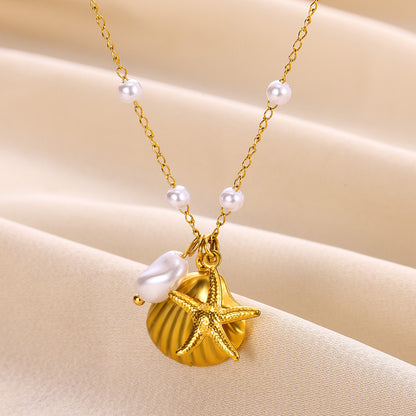 Summer Beach Style Shell Stainless Steel Necklaces
