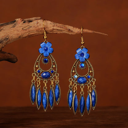 Ethnic Style Long Feather Temperamental Tassels Personality Earrings