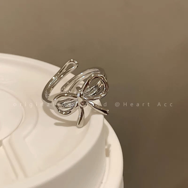 Simple Zircon Opening Adjustable Index Finger Light Rings