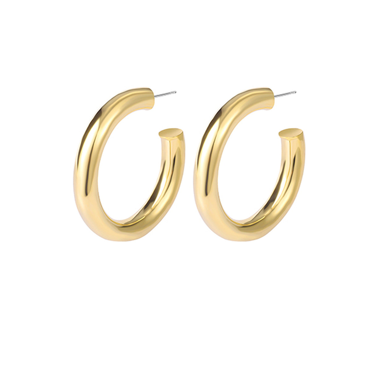 Geometric Twist Elegant Pure Copper Hoop High Earrings