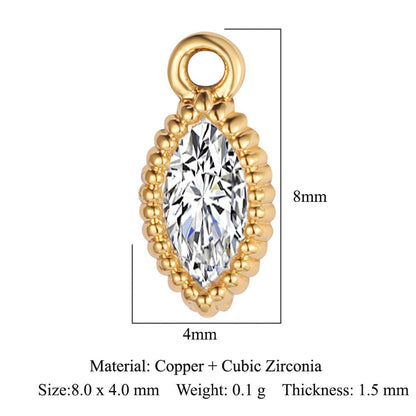 Drop Copper Zircon Square Ornament Accessories Pendants