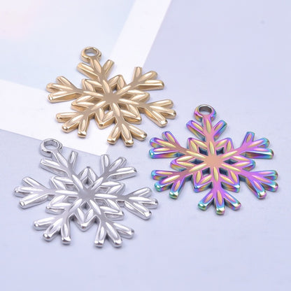 Stainless Steel Snowflake Ornament Accessories Light Necklaces