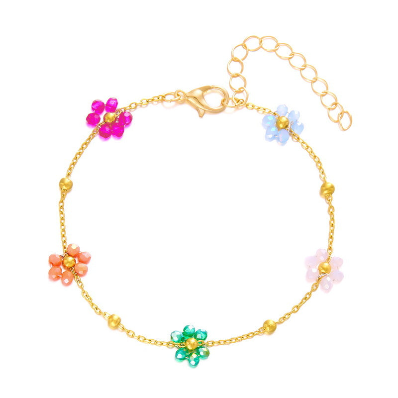 Simple Rhinestone Butterfly Daisy Female Niche Temperament Versatile Bracelets