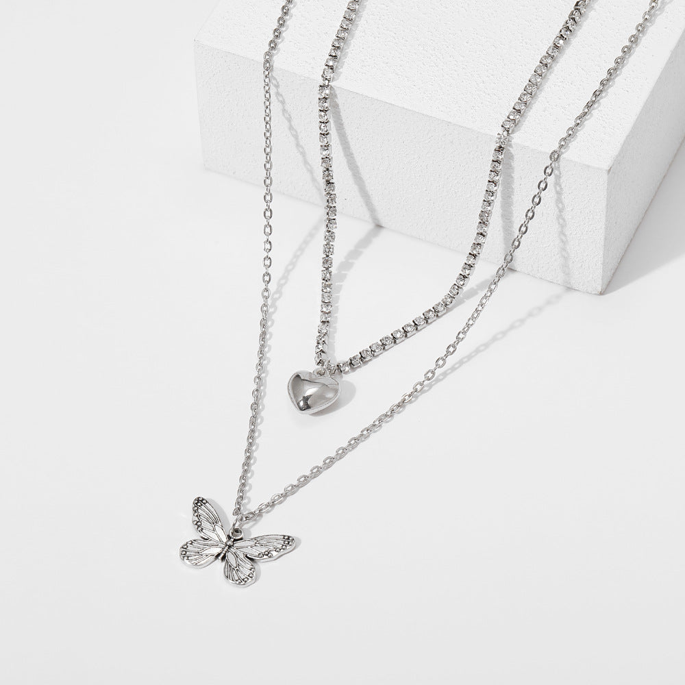 Full Diamond Box Chain Love Creative Necklaces