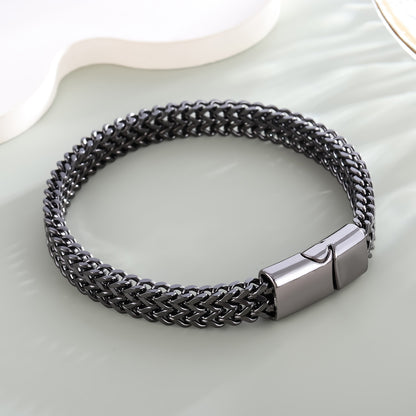 Men's Steel Scale Double Row Positive Negative Punk Bracelets