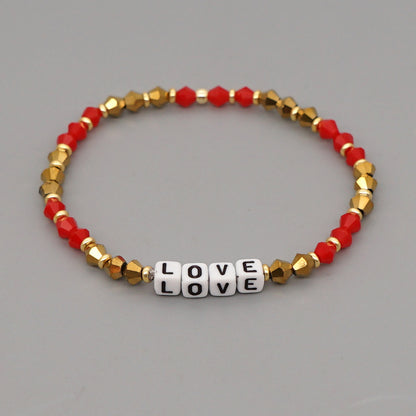 Women's Bohemian Style Crystal Letter Simple Personality Bracelets