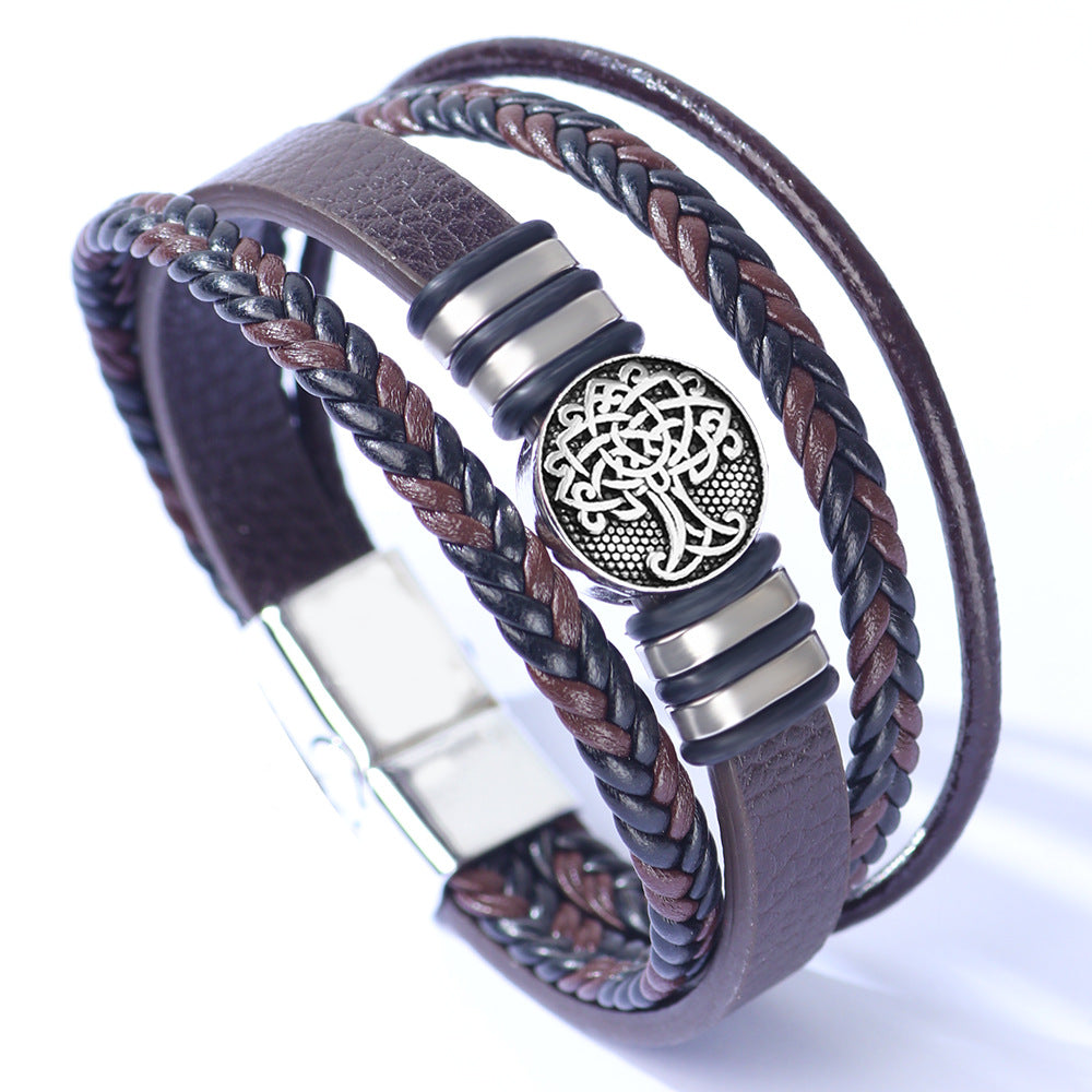 Men's Fashion Personality Woven Leather Ing Tree Bracelets