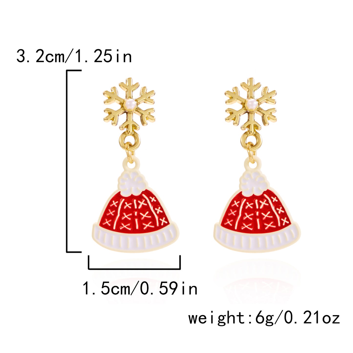 Diamond Christmas Tree Bow Garland Bell Earrings