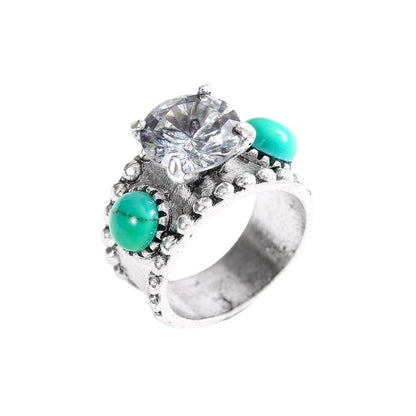 Women's & Men's Vintage Gemstone Turquoise Bridal Wedding Engagement Rings