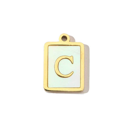 Real Gold Letters Stainless Steel Shell Pendants