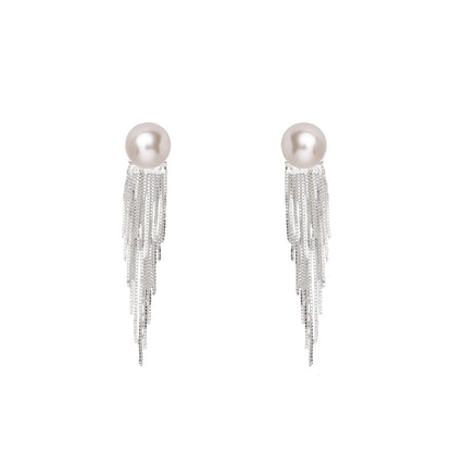 Light Luxury Minority Bow Zircon Pearl Elegant Earrings