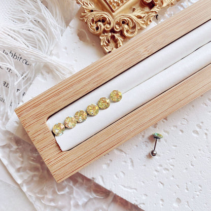 Coating Colorful Crystals Female Screw Tightening Earrings