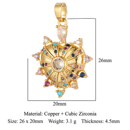 Color Zirconium Copper Micro Inlaid Zircon Pendants