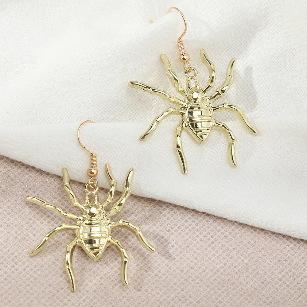 Animal Halloween Personality Retro Metal Spider Earrings