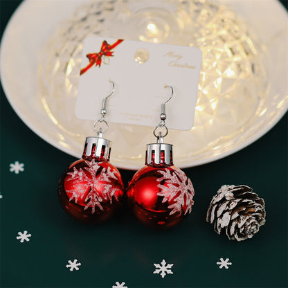 Christmas Tree Elderly Snowflake Crutch Creative Earrings