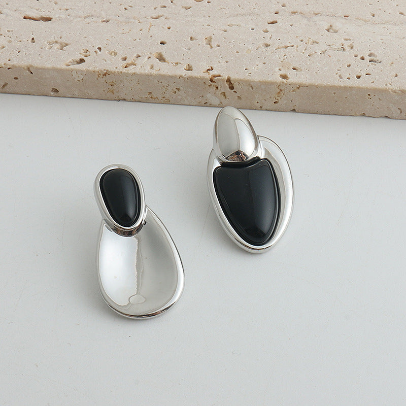 Black Onyx Female Pull Water Drop Necklaces