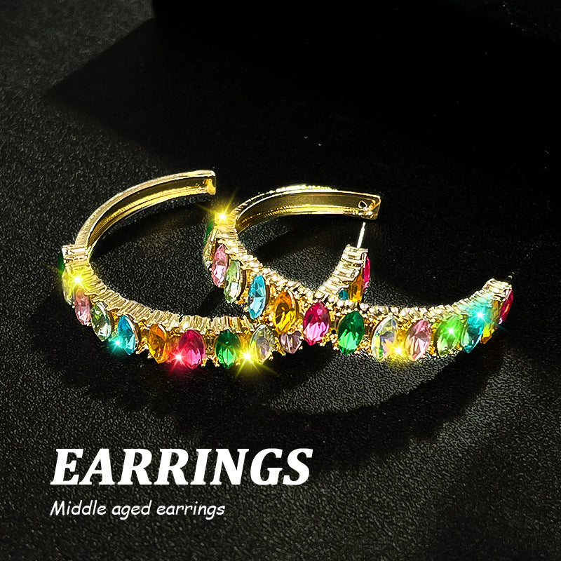 Design Elegant Flower Light Luxury High Earrings