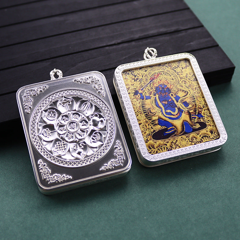 Gold Vajra Hand Painted Golden Outline Eight Patron Saints Pendants