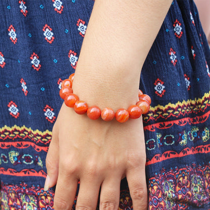 Red Agate Original Stone Stripe Single Bracelets