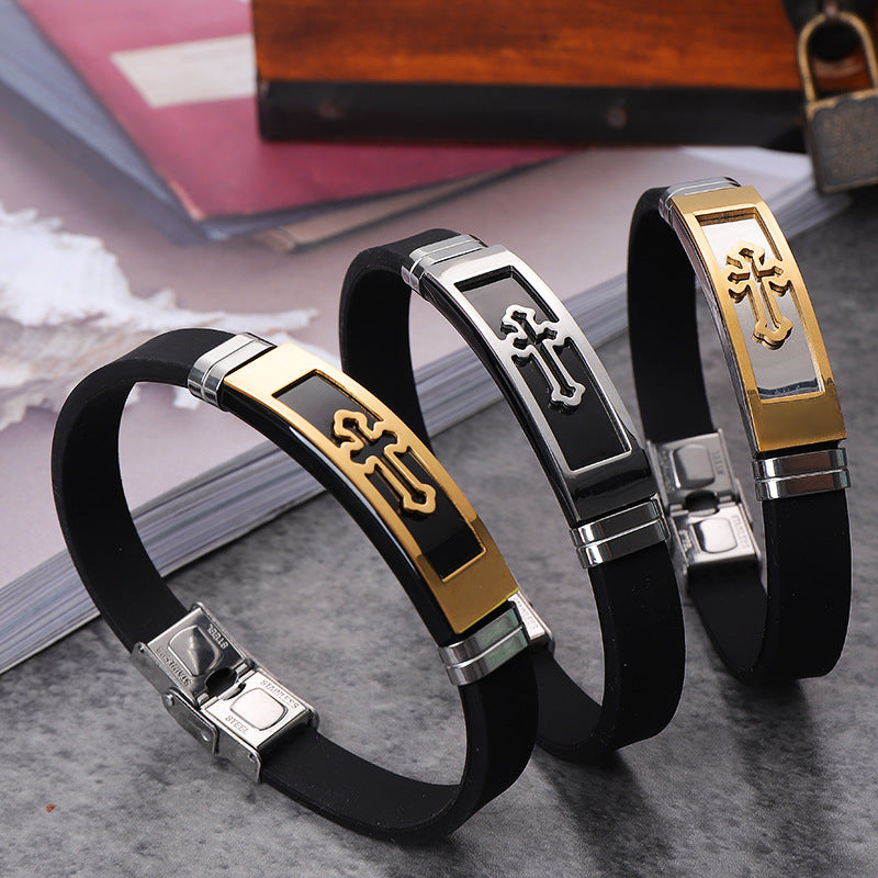 Men's Hand Jewelry Stainless Steel Electroplated Cutting Bracelets