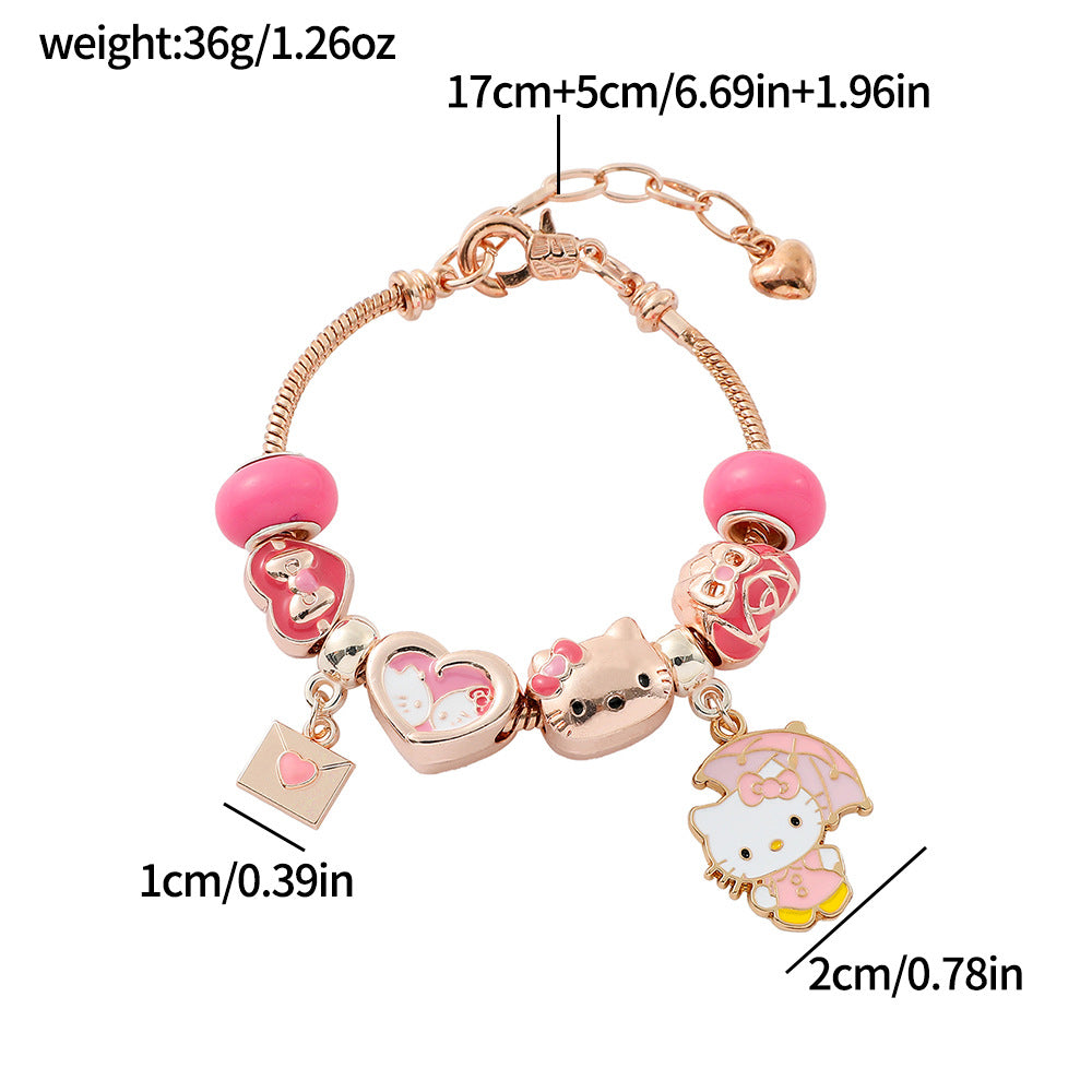 Anime Hello Kitty Clow Beaded Ornament Bracelets