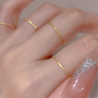 Sand Extra Fine Frosted Thin Glittering Joint Stacked Simple Rings