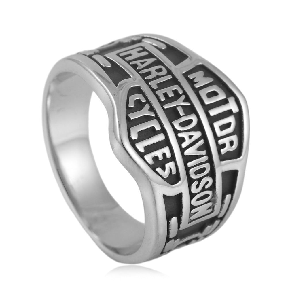 Men's Ornament Titanium Steel Motorcycle Retro Trendy Rings