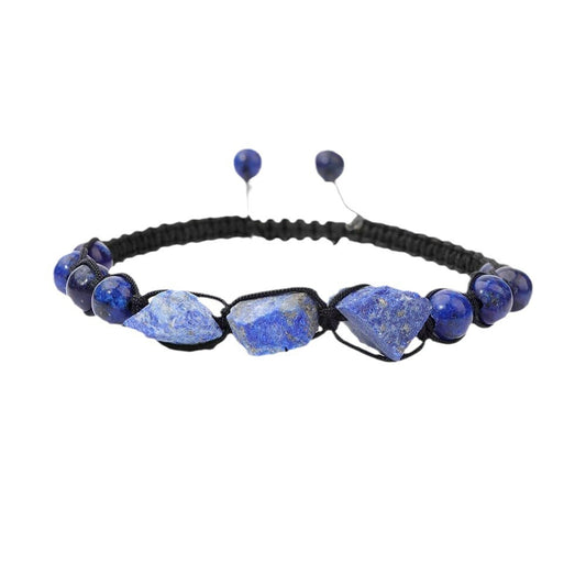 Men's Natural Stone Irregular Woven Lapis Energy Bracelets