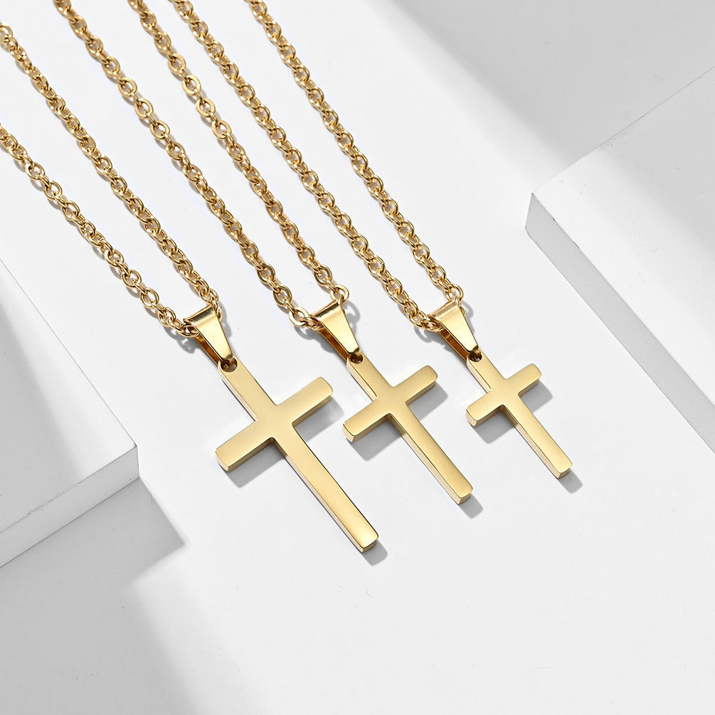 Simple Scenery Surface Stainless Steel Cross Pendants