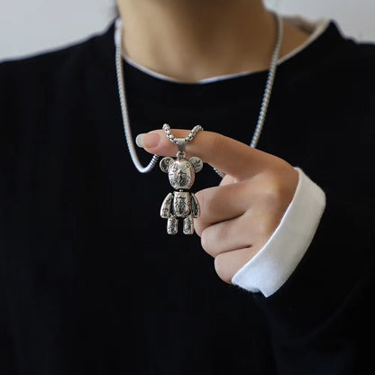 Men's & Children's Movable Violent Bear Female Hip Hop Trendy Punk Couple Necklaces