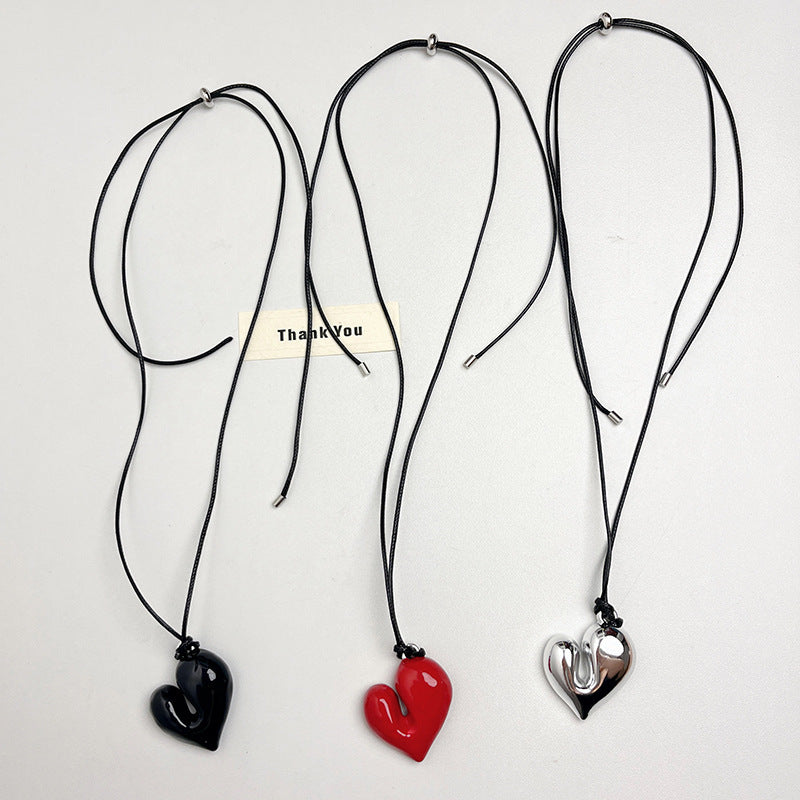 Women's Niche Sweet Cool Irregular Heart Pull Adjustable Fashion Necklaces