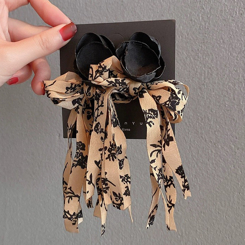 Women's Seaside Vacation Style Floral Ribbon Fabric Earrings