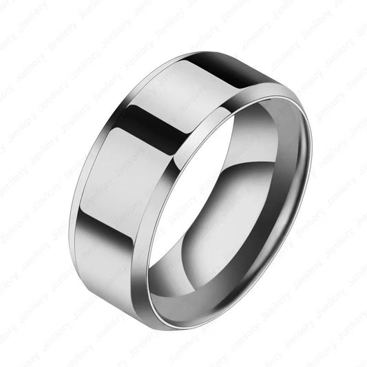 Stainless Steel Simple Glossy Couple Pair Rings