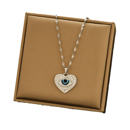 Steel Female Devil's Eye Niche Light Necklaces