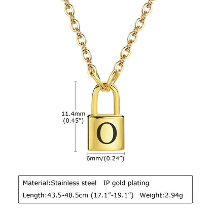 Letter Stainless Steel Lock Head Fashion Necklaces