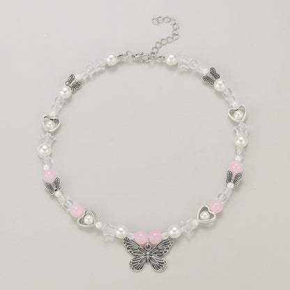 Vintage Gothic Metal Butterfly Cross Star Flower Necklaces