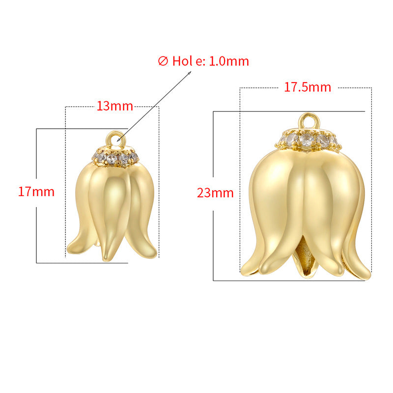 Fashion Copper Inlaid Zirconium Lily Exquisite Pendants