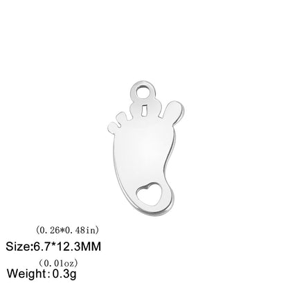 Stylish Simple Personality Titanium Steel Cut Hollow Heart Foot Pendants