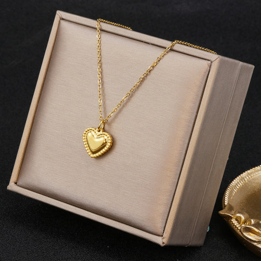 Women's Simple Heart Fashion Solid Cross Ornament Necklaces