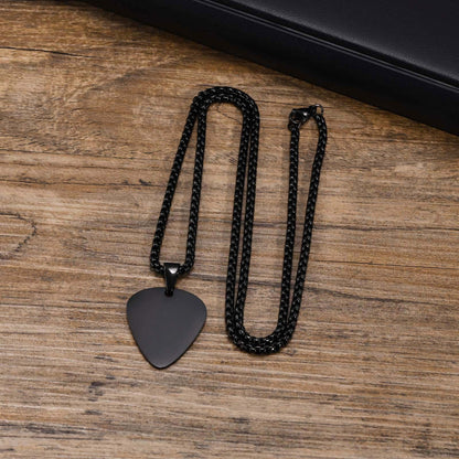 Stainless Steel Light Guitar Pick Black Pendants