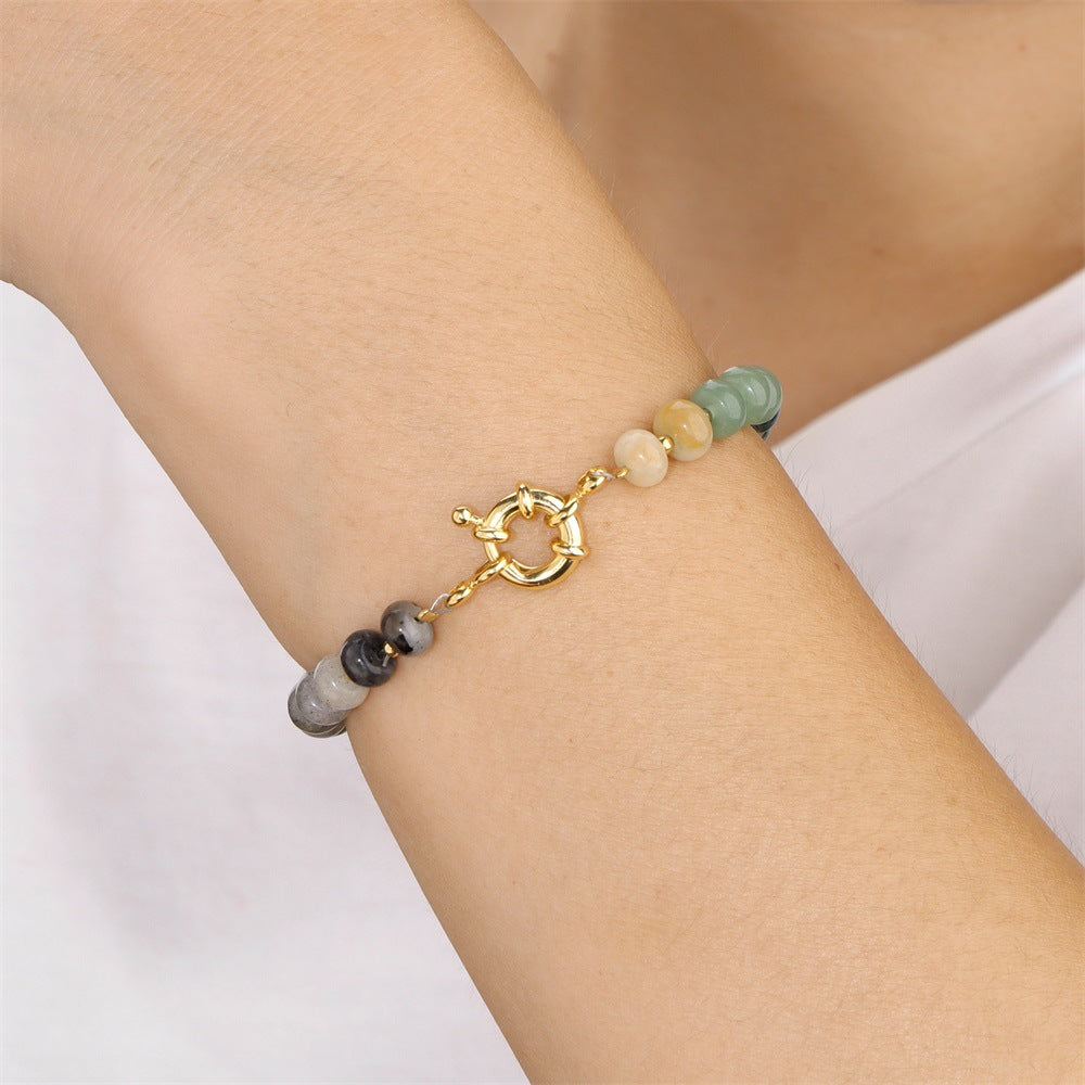 Stone Beads Female Classic Style Preppy Color Bead Bracelets